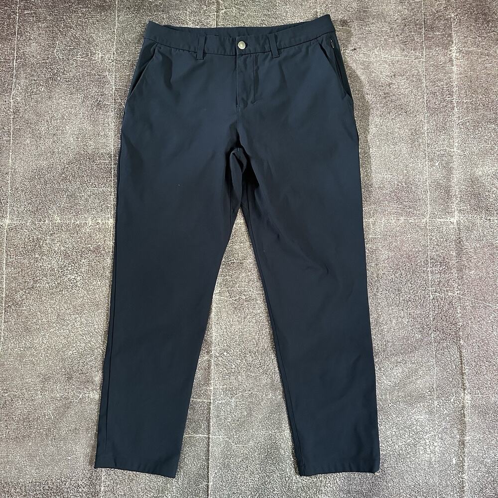 Men's Lululemon Navy Blue ABC Chino Warmpstreme Classic Fit Trouser Pants Sz 33
